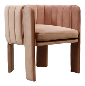 Olivia Channel Tufted Accent Chair in Blush