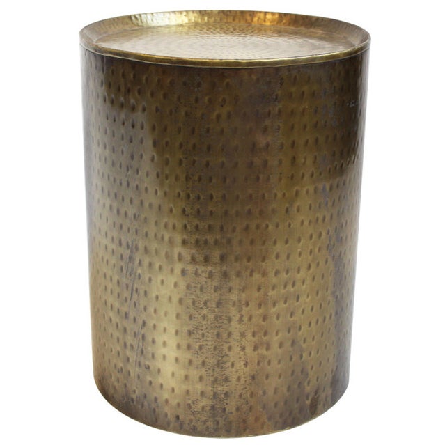 Brass Hammered Side Table Chairish