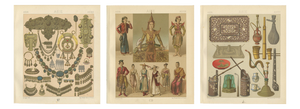 Asian Costume & Decorative Arts Lithographs, Paris, 1888, Set of 3