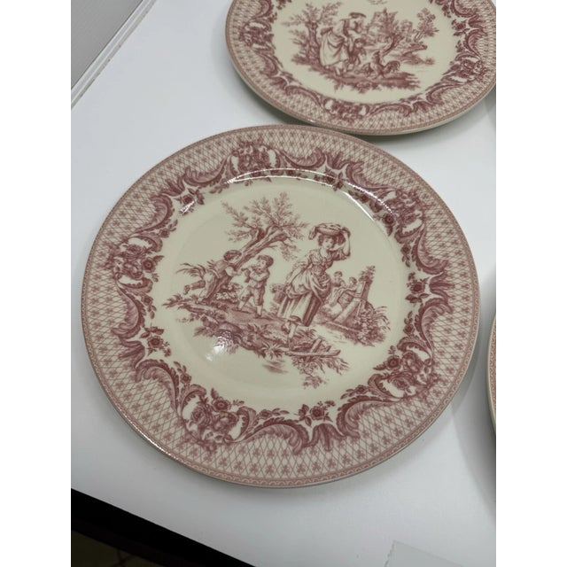 Mid-Century Modern Vintage I. Godinger & Co. Transferware Dessert Plates- Set of 4 For Sale - Image 3 of 4