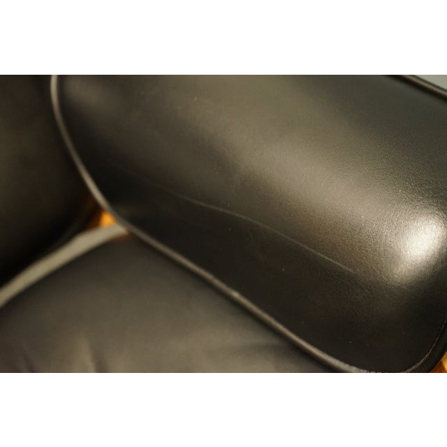 Black Mid-Century Modern Eames Lounge Chair and Ottoman in Black Leather For Sale - Image 8 of 12