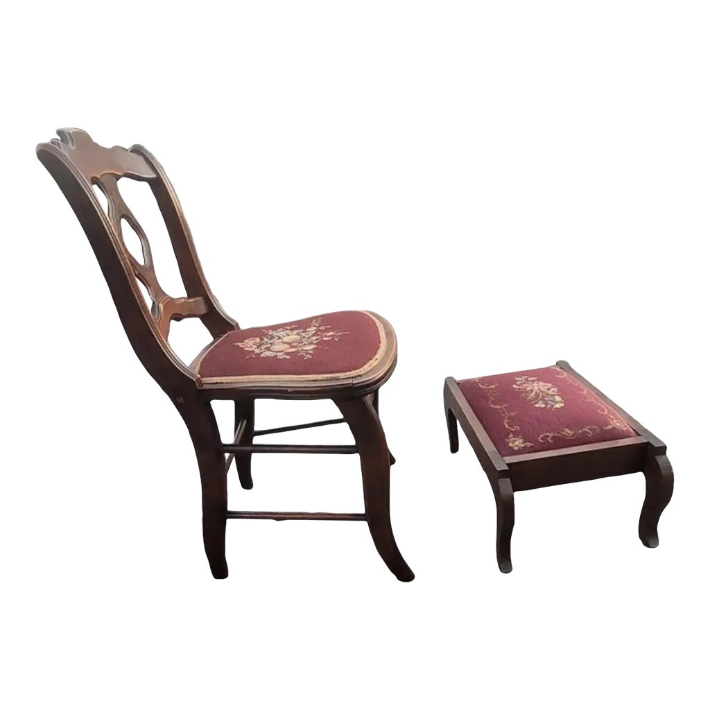 Late 19th Century Mahogany and Needlepoint Upholstered Chair With