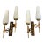 Set of Two 1950s Mid-Century Modern Brass, Bamboo and Glass Italian Wall Sconces For Sale