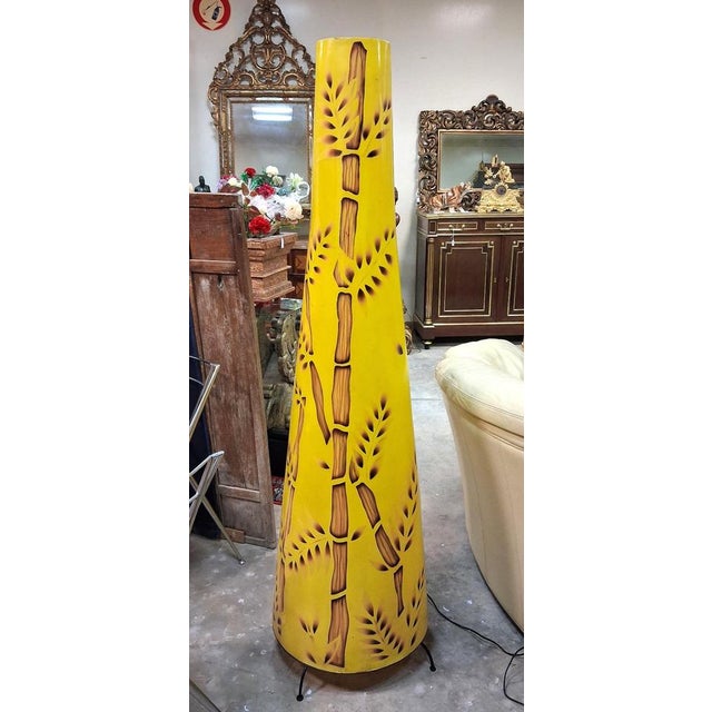 Large Vintage Tropical Style Sculptural Floor Lamp, 1970s For Sale - Image 6 of 8