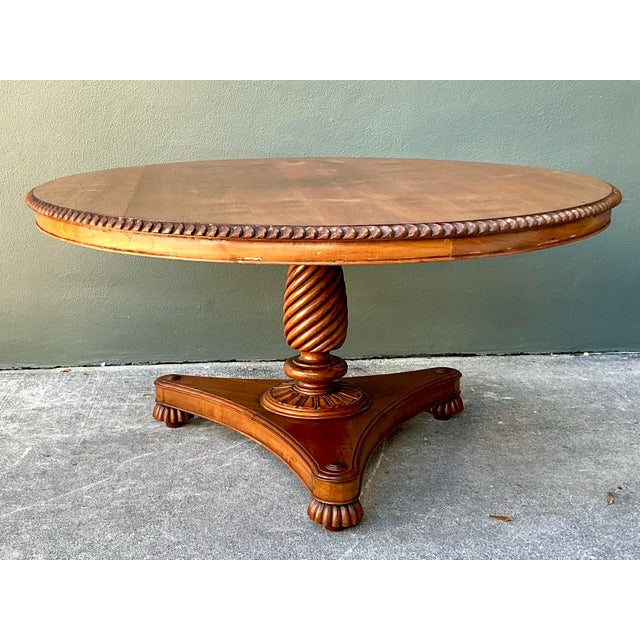 Vintage Turned Wood Dining Table For Sale - Image 9 of 12