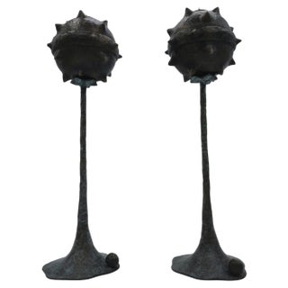 Small Primus Candlesticks by Emanuele Colombi, Set of 2 For Sale