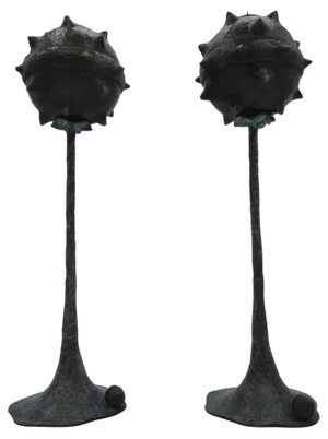 Small Primus Candlesticks by Emanuele Colombi, Set of 2