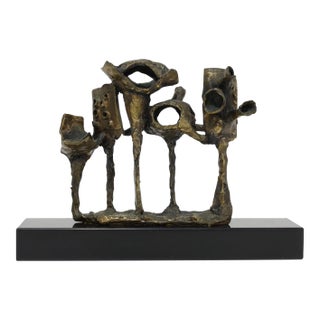 Mid 20th Century Abbott Pattison Patinated Bronze Sculpture, Signed, on Marble Base For Sale