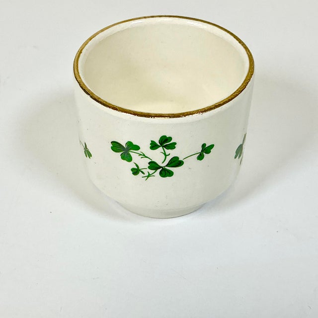 Mid-Century Scottish English Traditional Shamrock Motif Egg Cups - A Pair, St Patrick’s Day. For Sale - Image 4 of 9