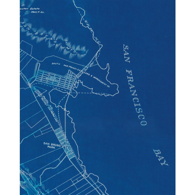 Paper Vintage San Francisco Map Print With Bay Area For Sale - Image 7 of 8