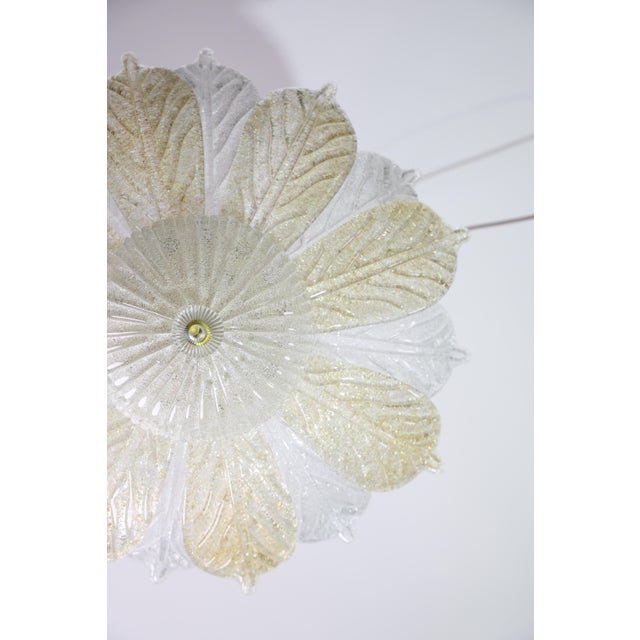 Vintage Italian Murano Glass Amber and Trasparent Ceiling Light For Sale - Image 13 of 13