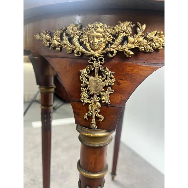 19th C French Louis XVI Mahogany & Bronze W Sèvres Style Portraits Salon Table For Sale - Image 12 of 18