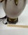 Vintage Signed Stiffel Neoclassical Brass and White Enamel Column Table Lamp For Sale - Image 10 of 11