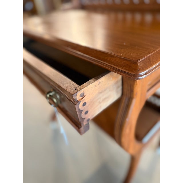 Late 19th Century Antique Eastlake Writing Desk With Carved Gallery For Sale - Image 5 of 9