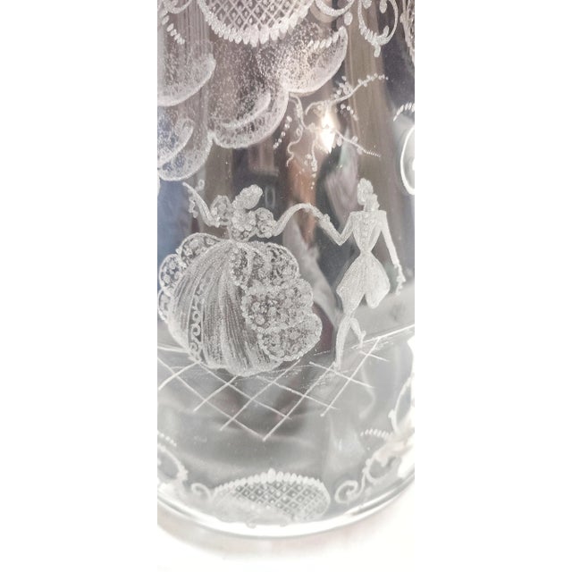 Hand Carved Glass Jug, France, 1950s For Sale - Image 8 of 18