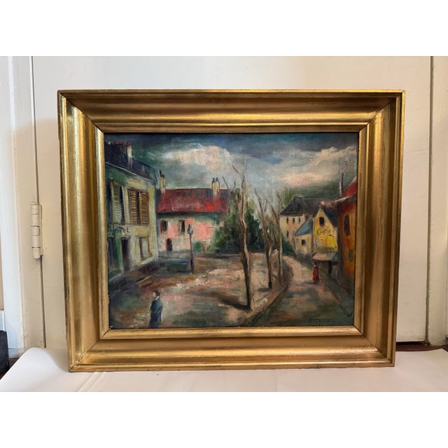 French Early 20th Century French Painting of a Town For Sale - Image 3 of 12