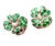 Emerald and Diamond 3.30 Carat 18 Karat Gold Floral 0.85 Inch Clip on Earrings - 2 Pieces For Sale - Image 12 of 13