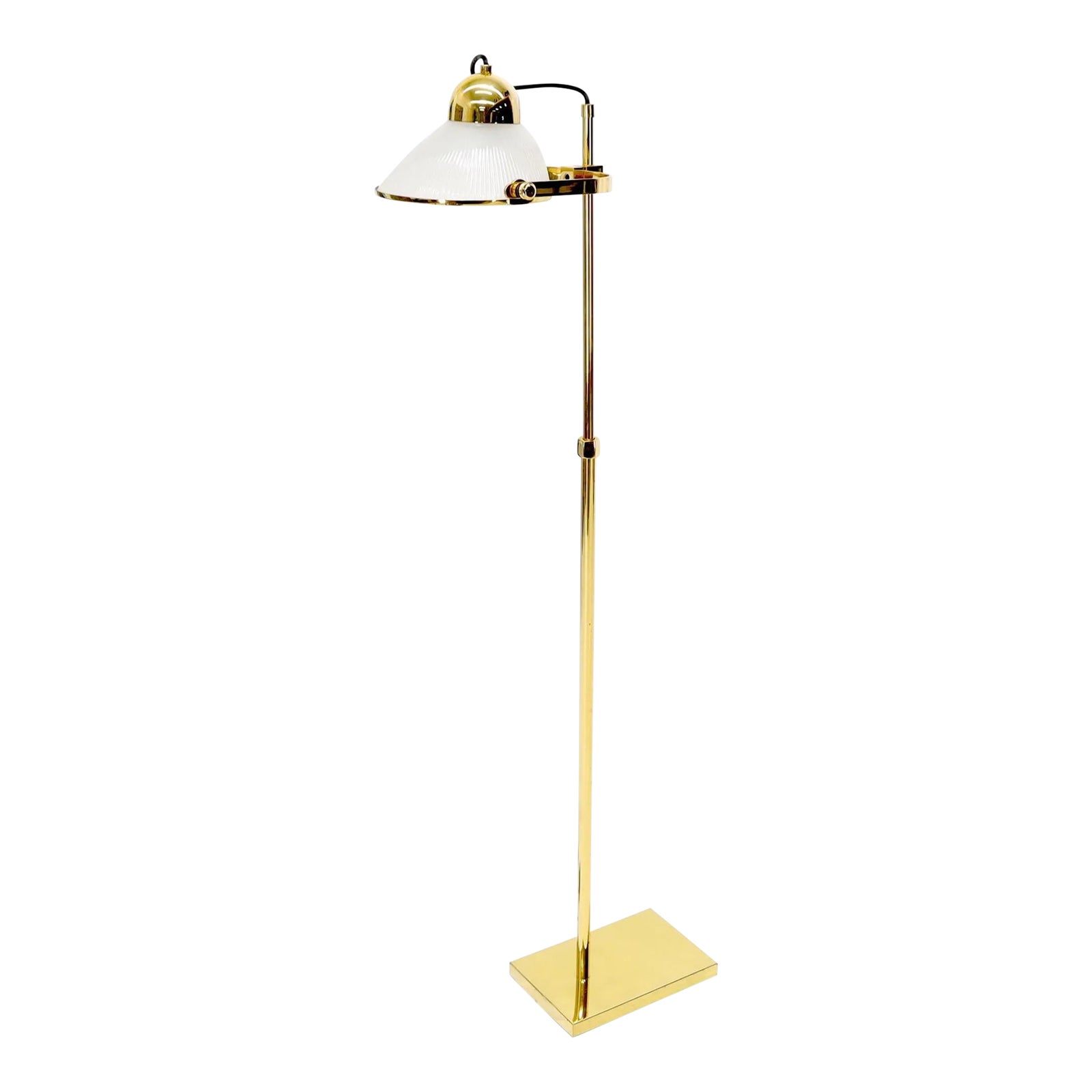 Solid Brass Fully Articulated Glass Scallop Shape Adjustable Height ...