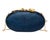 Textile Joanna Oval Clutch in Navy For Sale - Image 7 of 7