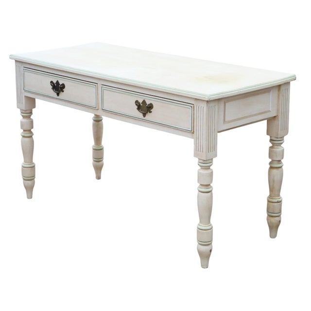 Antique Painted Writing / Kitchen Table with Drawers, 1925 For Sale - Image 3 of 16