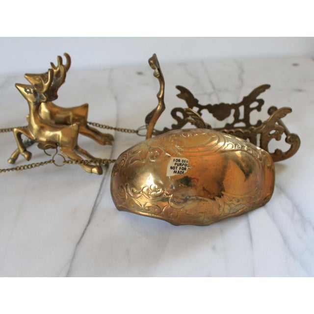 Vintage Brass Sleigh and Reindeer For Sale - Image 12 of 12