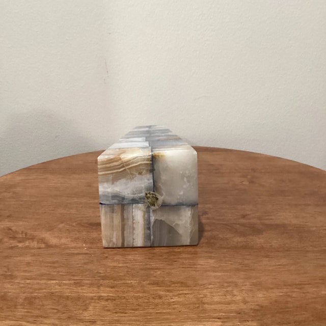 Vintage Early 20th Century Multicolored Onyx Geometric Obelisk Handmade For Sale - Image 10 of 13