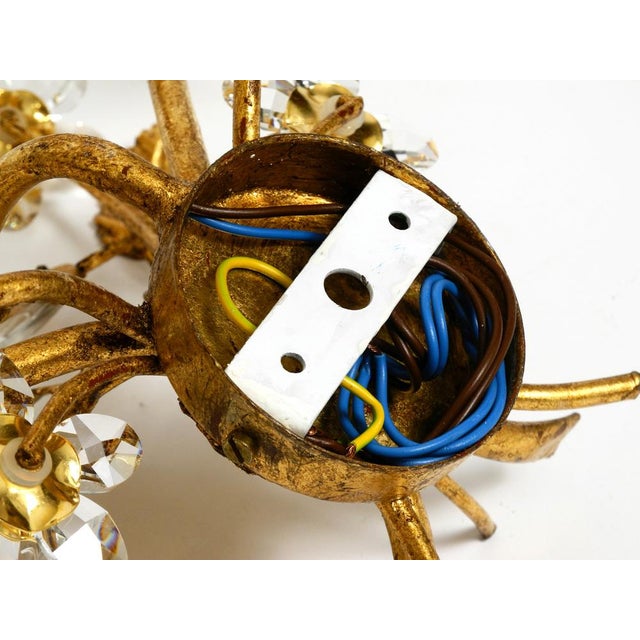 Large Italian Wide Gilt Florentine Wall Lamp with Three Sockets For Sale - Image 10 of 17