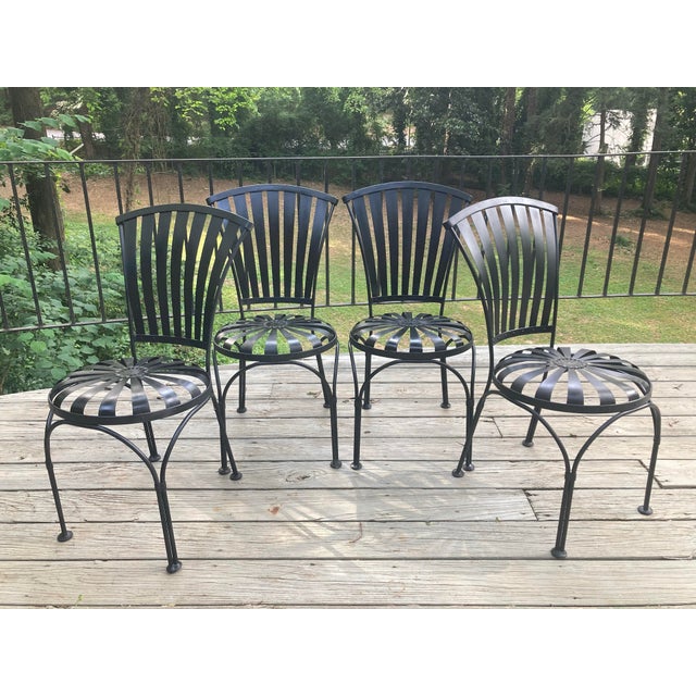 Black Francois Carre Petite Fan Back Chairs - Set of 4 For Sale - Image 8 of 11
