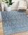 9x12 Blue Hand-Knotted Wool Linear Diamond Grid Geometric Modern Carpet Rug For Sale In New York - Image 6 of 8