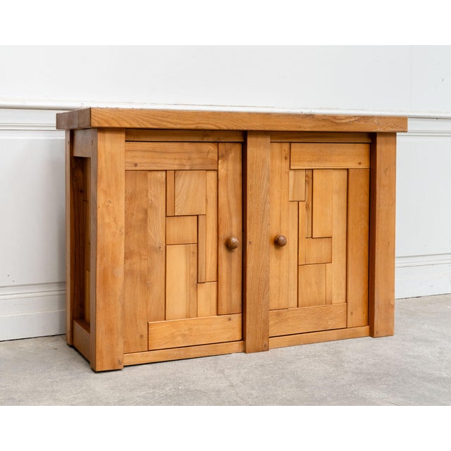 Mid-Century Modern Vintage Sideboard in Elm, 1970 For Sale - Image 3 of 10