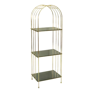 1970's Hollywood Regency Brass & Glass Etagere Shelves