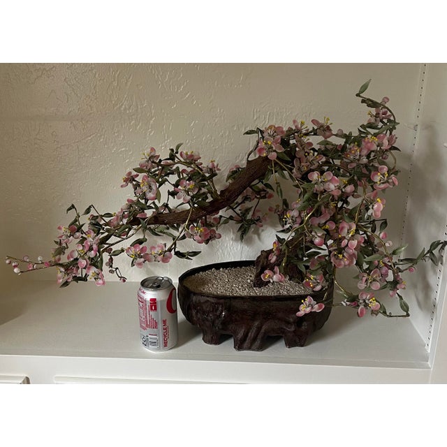 Massive Chinese Hard Stone and Jade Bonsai Tree For Sale - Image 12 of 12