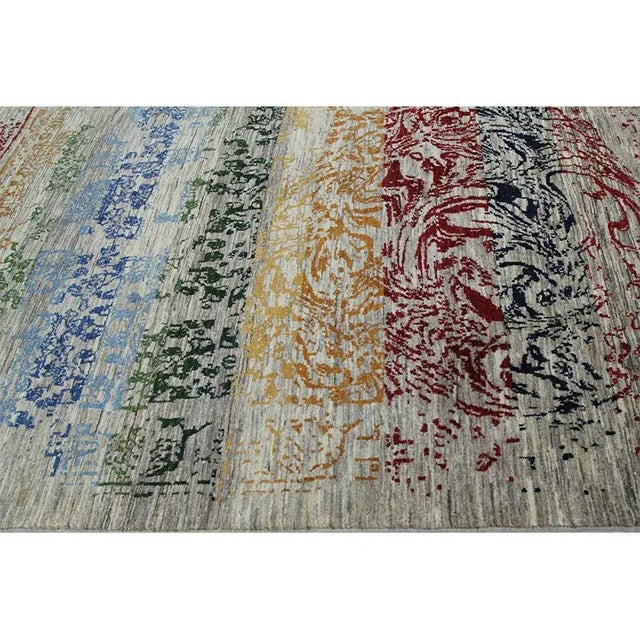 2010s Handwoven Persian Gabbeh Area Rug 6'9"×8'6" For Sale - Image 5 of 11