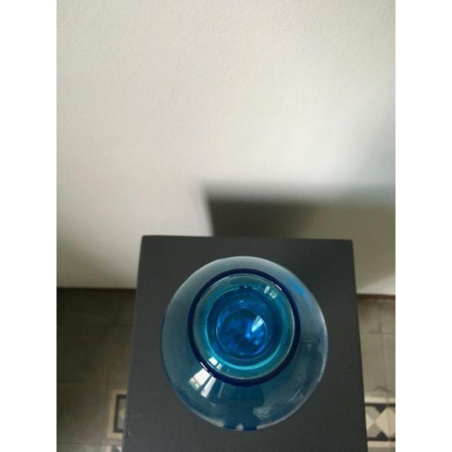 Turquoise Postmodern Turquoise Murano Glass Bottle, Italy, 1960s For Sale - Image 8 of 16