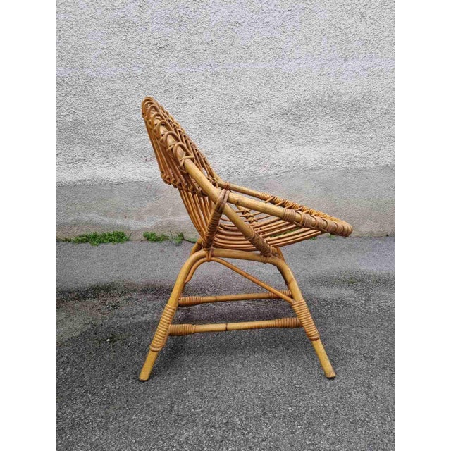 Mid-Century Modern Shell-Shaped Chair in Rattan by Franco Albini, 1960s For Sale - Image 6 of 13