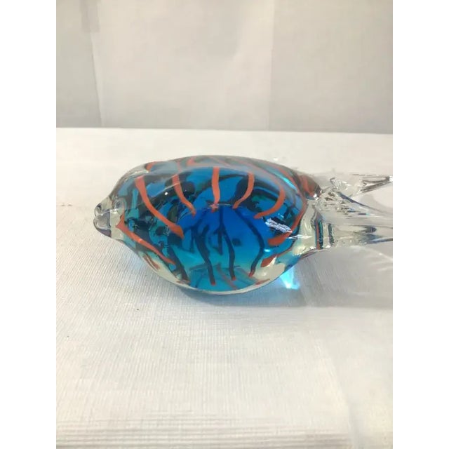 1960s Murano Style Colorful Art Glass Angel Fish Sculpture Unique work of art made by hand Colors: blue, red, and clear...