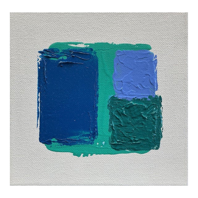Original Colorfield Painting on Stretched Canvas Coastal Colors For Sale