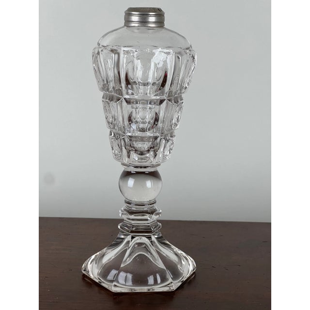 Traditional Antique Whale Oil Lamp Probably Westmoreland Glass Co. C. Mid 19th Century For Sale - Image 3 of 7