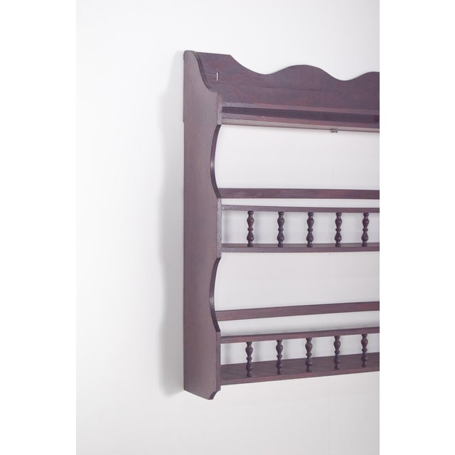 Rustic Vintage Portuguese Wooden Plate Rack with Turned Spindles, 1950 For Sale - Image 3 of 8