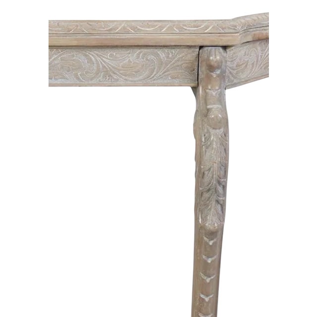 Antique Swedish Console Table With Silver Leaf Details.