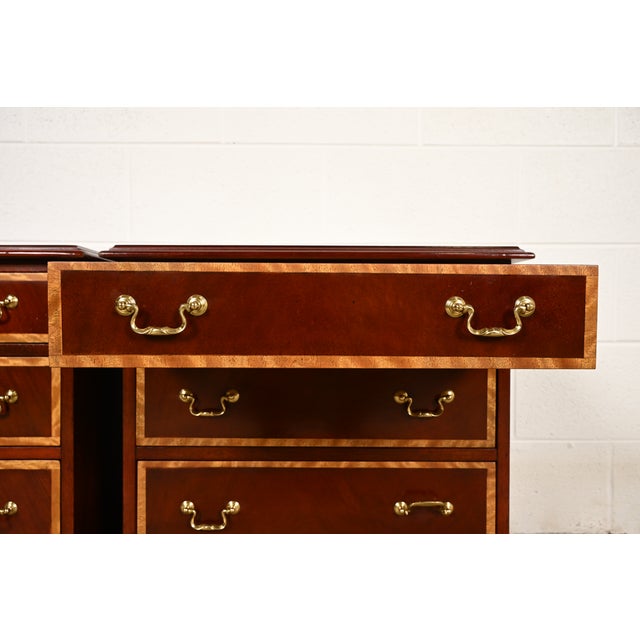 Brown Baker Furniture Georgian Banded Mahogany Bedside Chests, Pair For Sale - Image 8 of 17