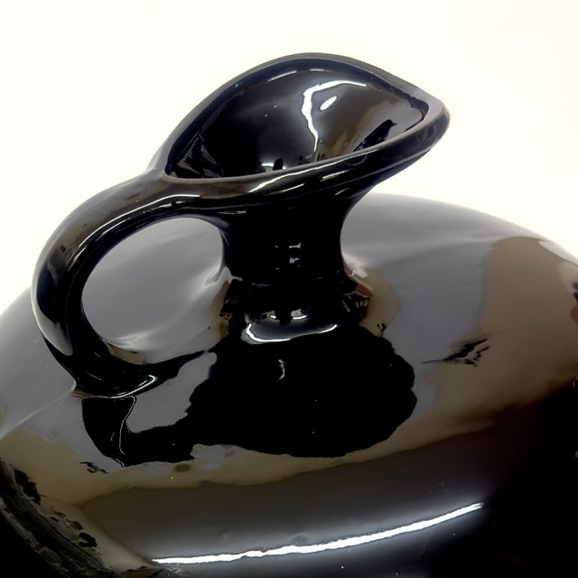 Ceramic Rare Large Ceramic Black Pitcher Attributed to Royal Haeger For Sale - Image 7 of 10