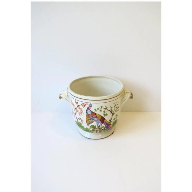 Mid 20th Century Italian Planter Cachepot Jardinière Pheasant Bird by Mottahedeh, Italy For Sale - Image 5 of 11