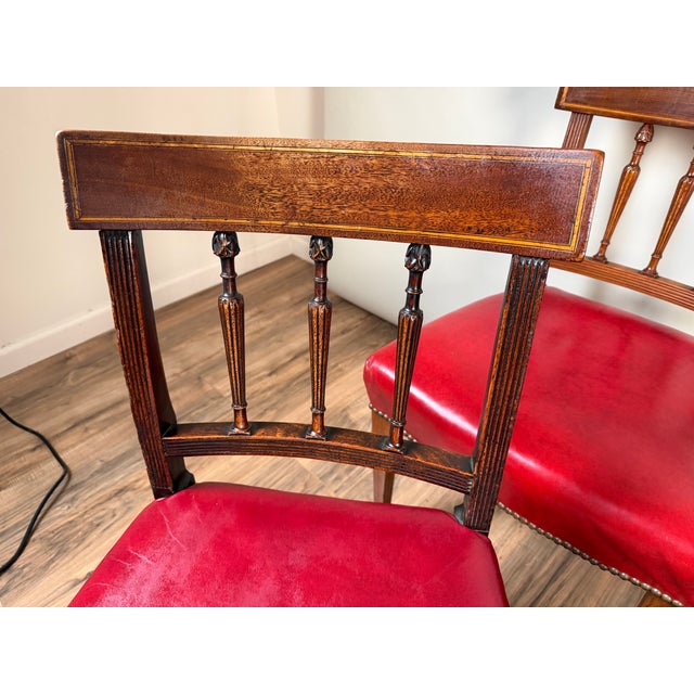 Late 18th Century Assembled Set of Six English George III Mahogany Neoclassical Dining Chairs, Four 18th Century For Sale - Image 5 of 10