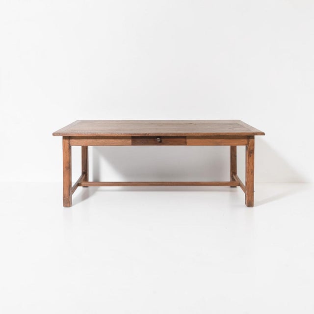 Mid 19th Century French Provincial Solid Oak Farmhouse Harvest Table, Early to Mid-19th Century For Sale - Image 5 of 9