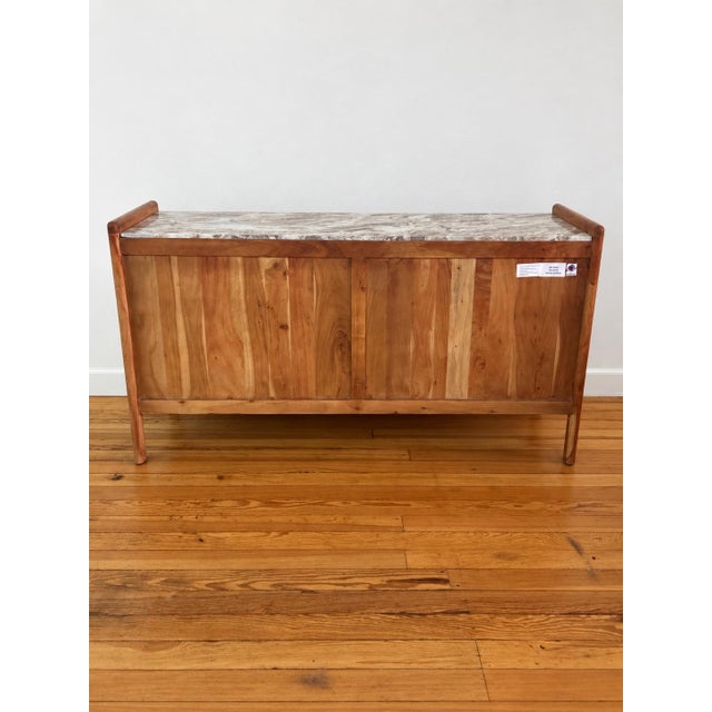 2020s Cathedral Sideboard - Constructed in Acacia Wood With a Marble Top. This Piece Will Blend Well Into Either Contemporary or Traditional Spaces. For Sale - Image 5 of 6