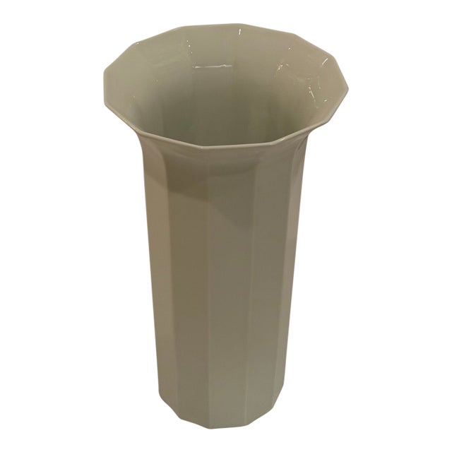 Large Elegant White Porcelain Vase For Sale