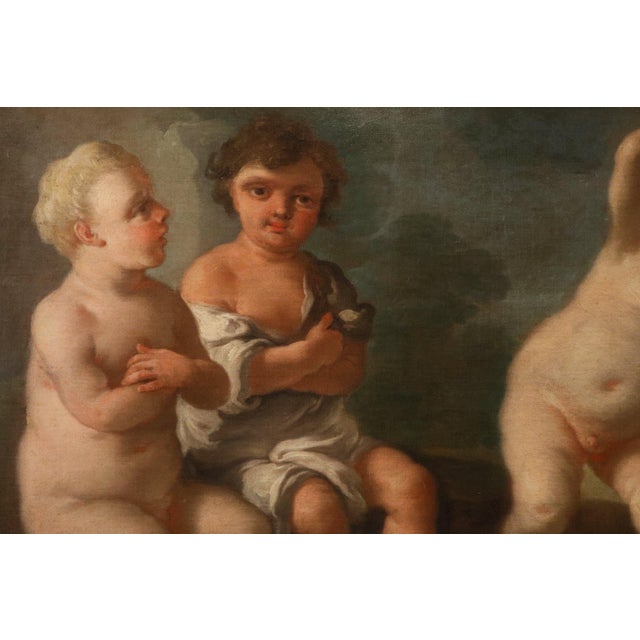 Francesco De Mura, Nude, The Slapping Game, 18th Century, Oil Painting on Canvas, Framed For Sale - Image 7 of 12