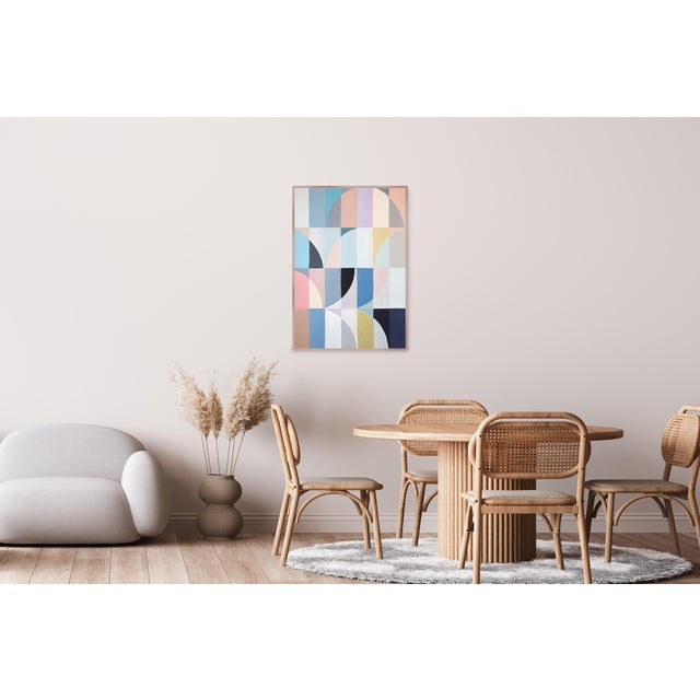 Paint 2026, the Harlequin, Bauhaus Grid Painting on Watercolor Paper, Op Art by Natalia Roman For Sale - Image 7 of 8