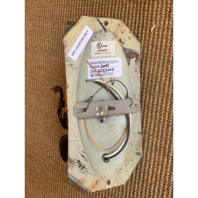 Brass Set 3 Old Iron/ Brass Polychrome Rustic Sconces Circa 1920 For Sale - Image 8 of 9